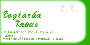 boglarka kapus business card