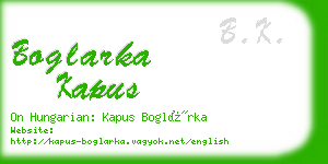 boglarka kapus business card